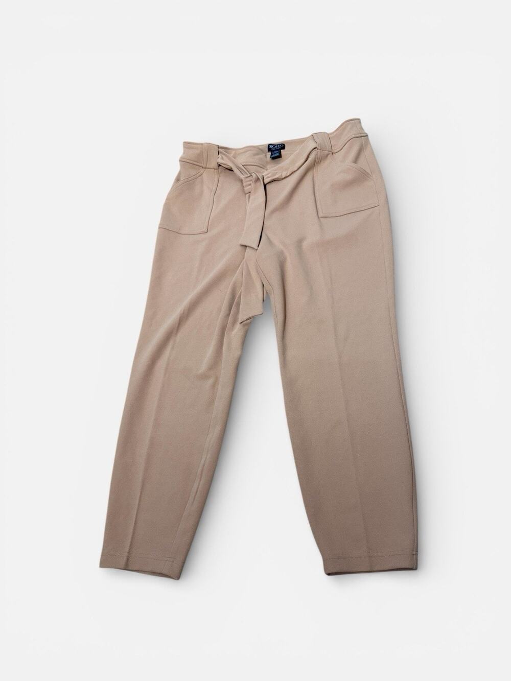 Soho Apparel Ltd Stretch Khaki PXL Pull On Med Womens Pants